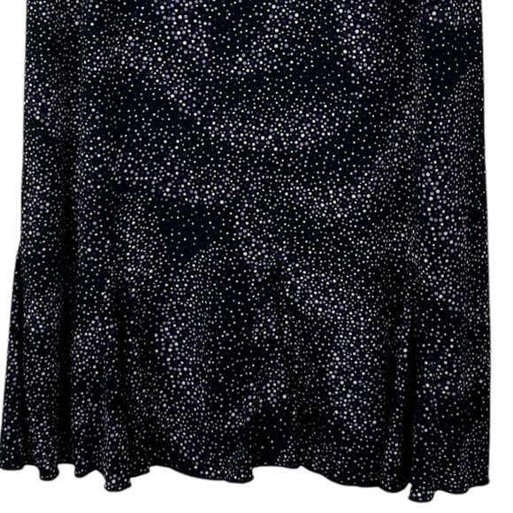 Per Seption Concept Black Stretch Midi Skirt with Purple & White Polka Dots Med. - Picture 6 of 9